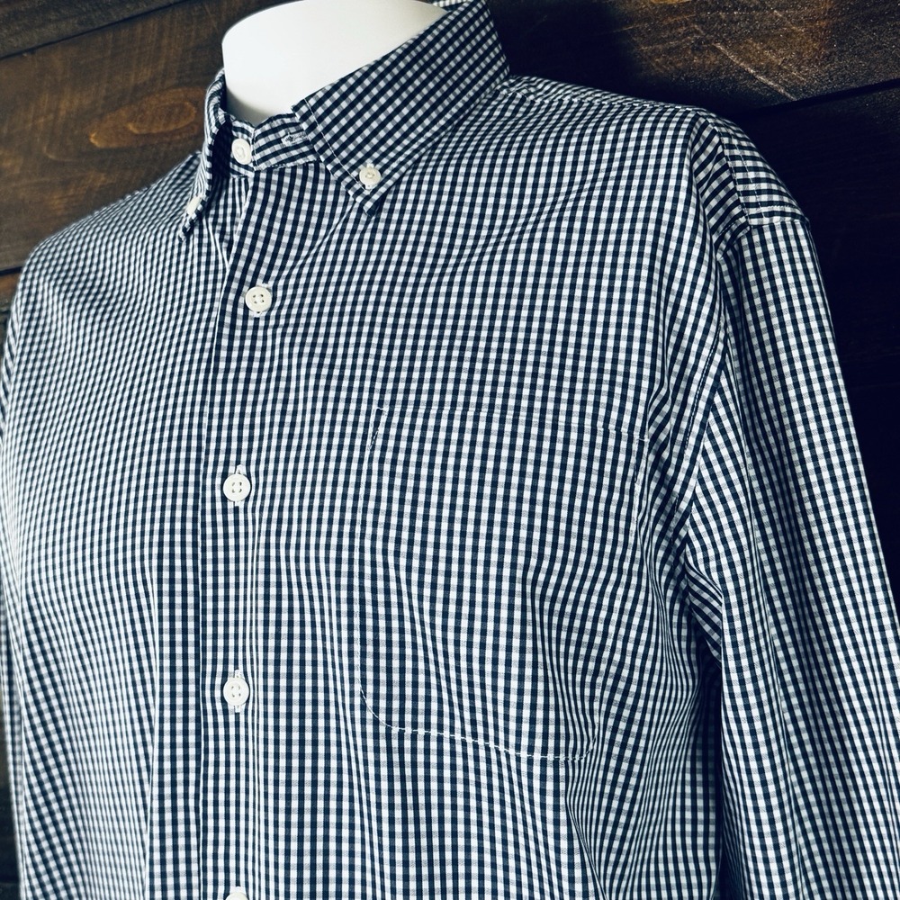 Johnnie O Button Prepformance Blue Gingham Check Shirt Men's Large Preppy NEW - Picture 5 of 12